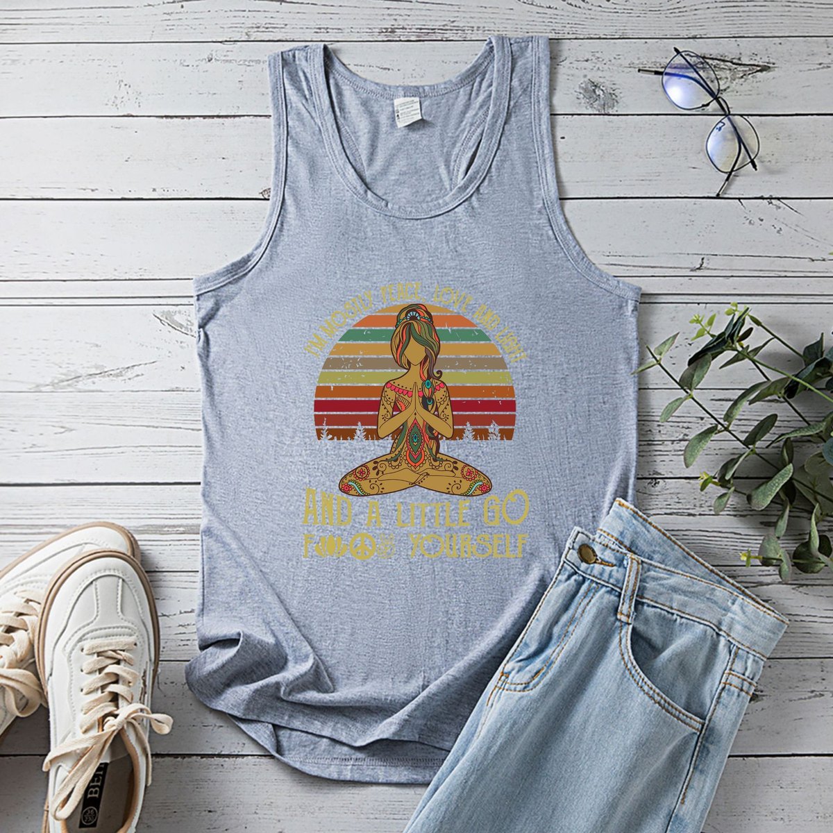 Women's Yoga Vest European Size Peace Top