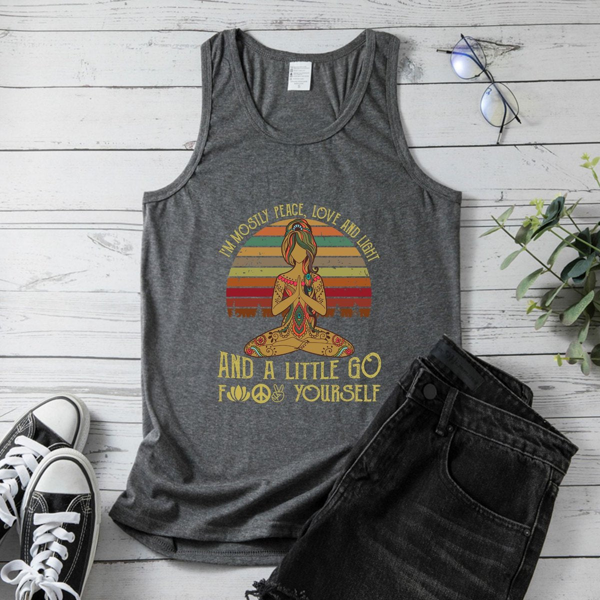Women's Yoga Vest European Size Peace Top