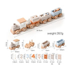 Wooden Children's Birthday Train Toy Baby Milestone