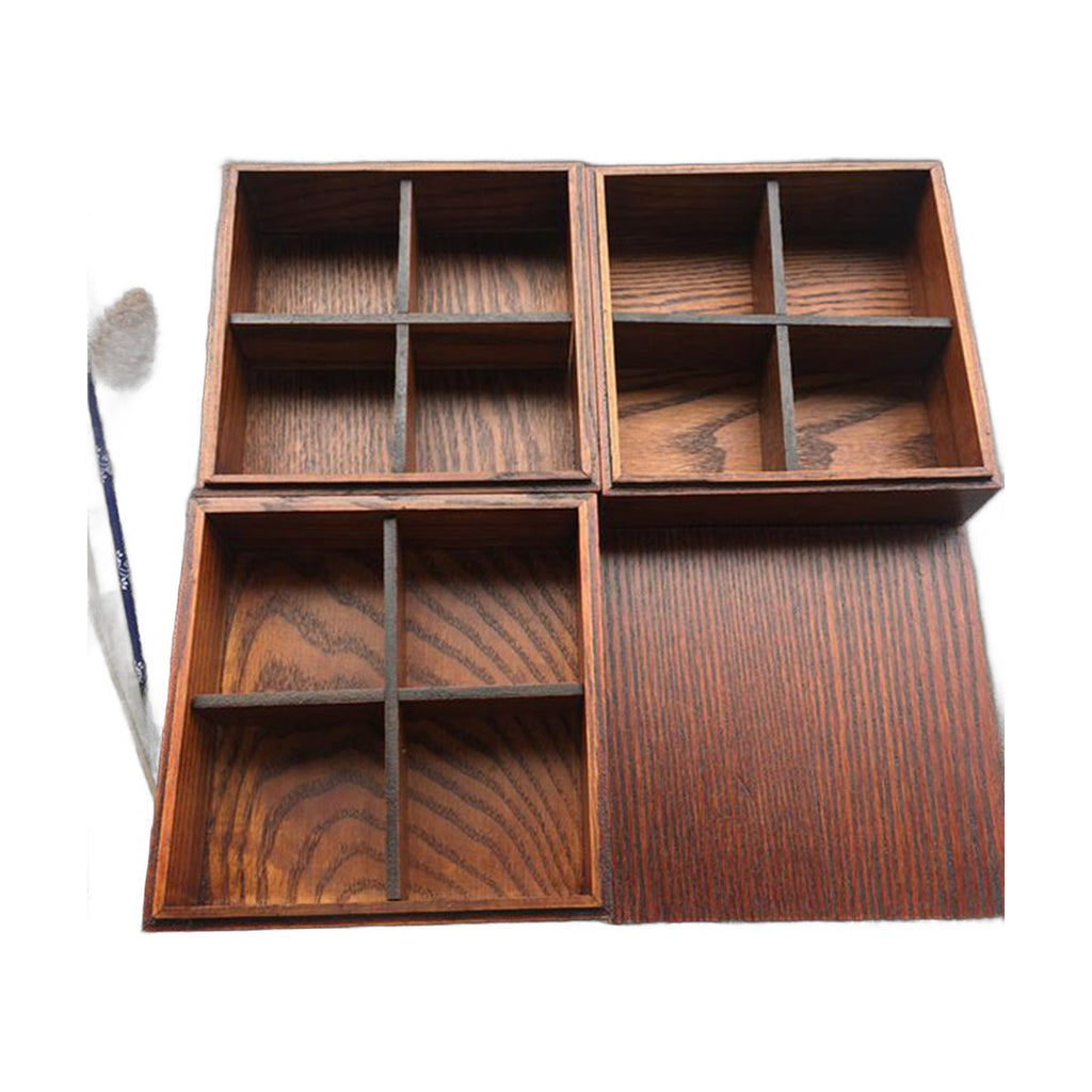 Wooden Lunch Box Japanese Picnic Nine Square