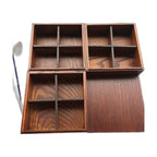 Wooden Lunch Box Japanese Picnic Nine Square