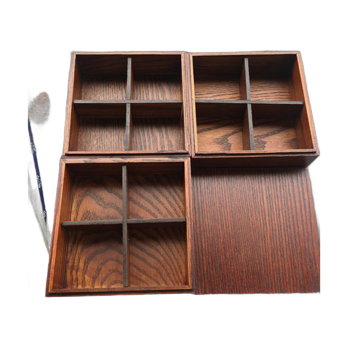Wooden Lunch Box Japanese Picnic Nine Square