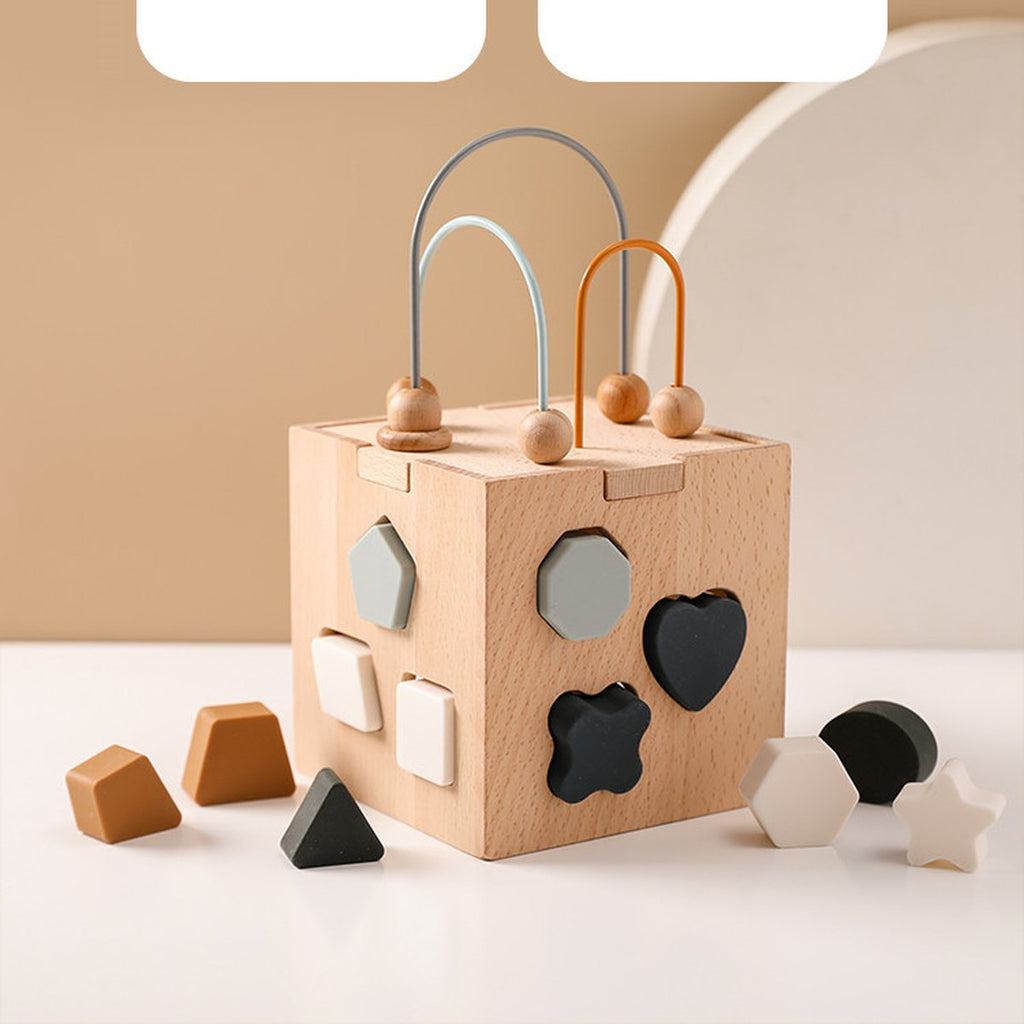 Wooden Perforated Baby Puzzle Toy Blocks