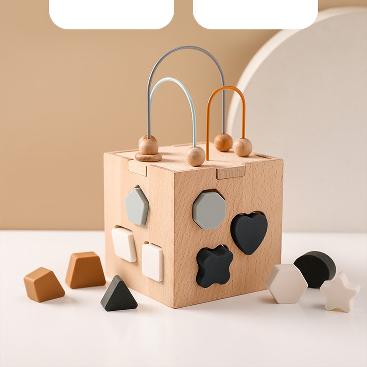 Wooden Perforated Baby Puzzle Toy Blocks