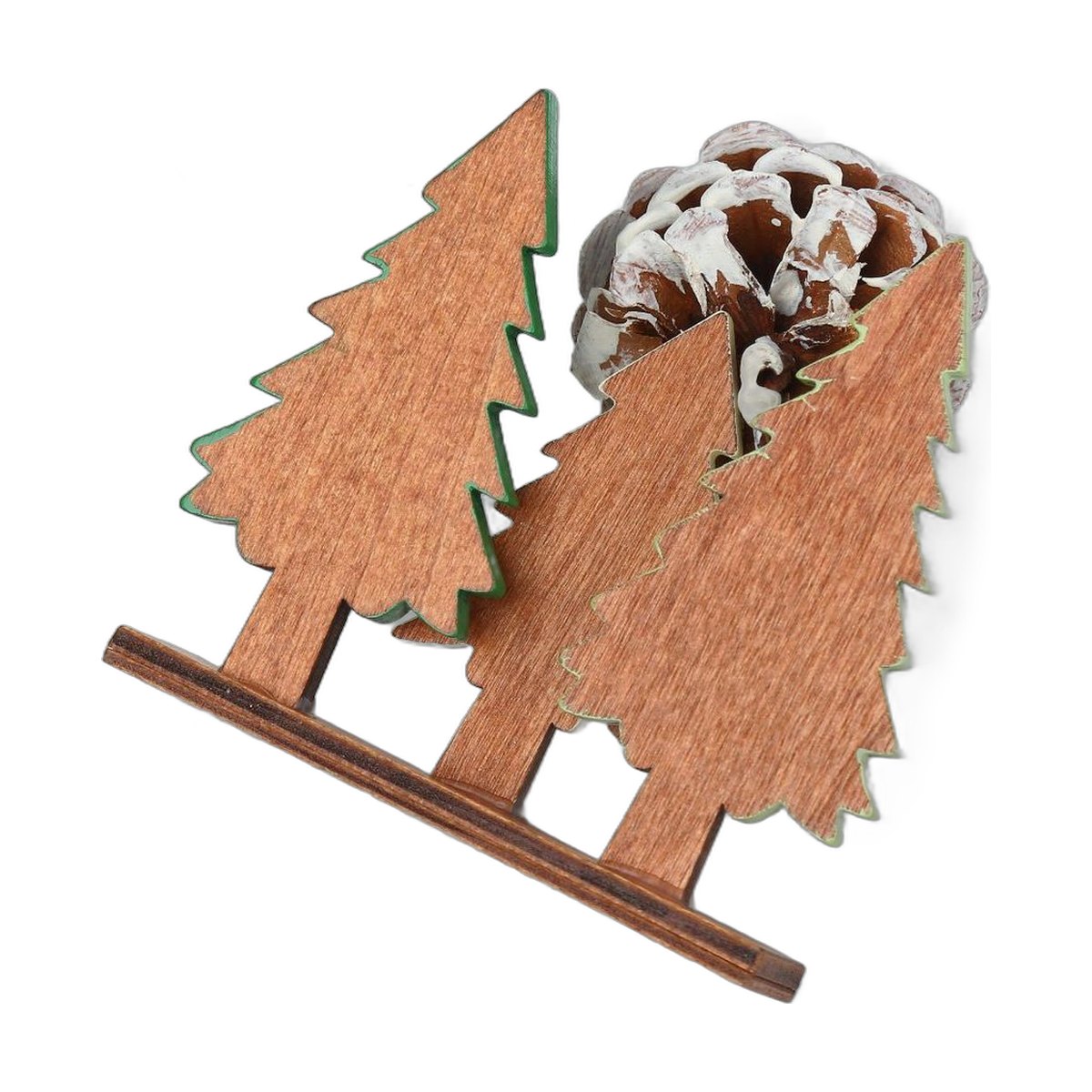 Wooden Pine Tree Ornaments