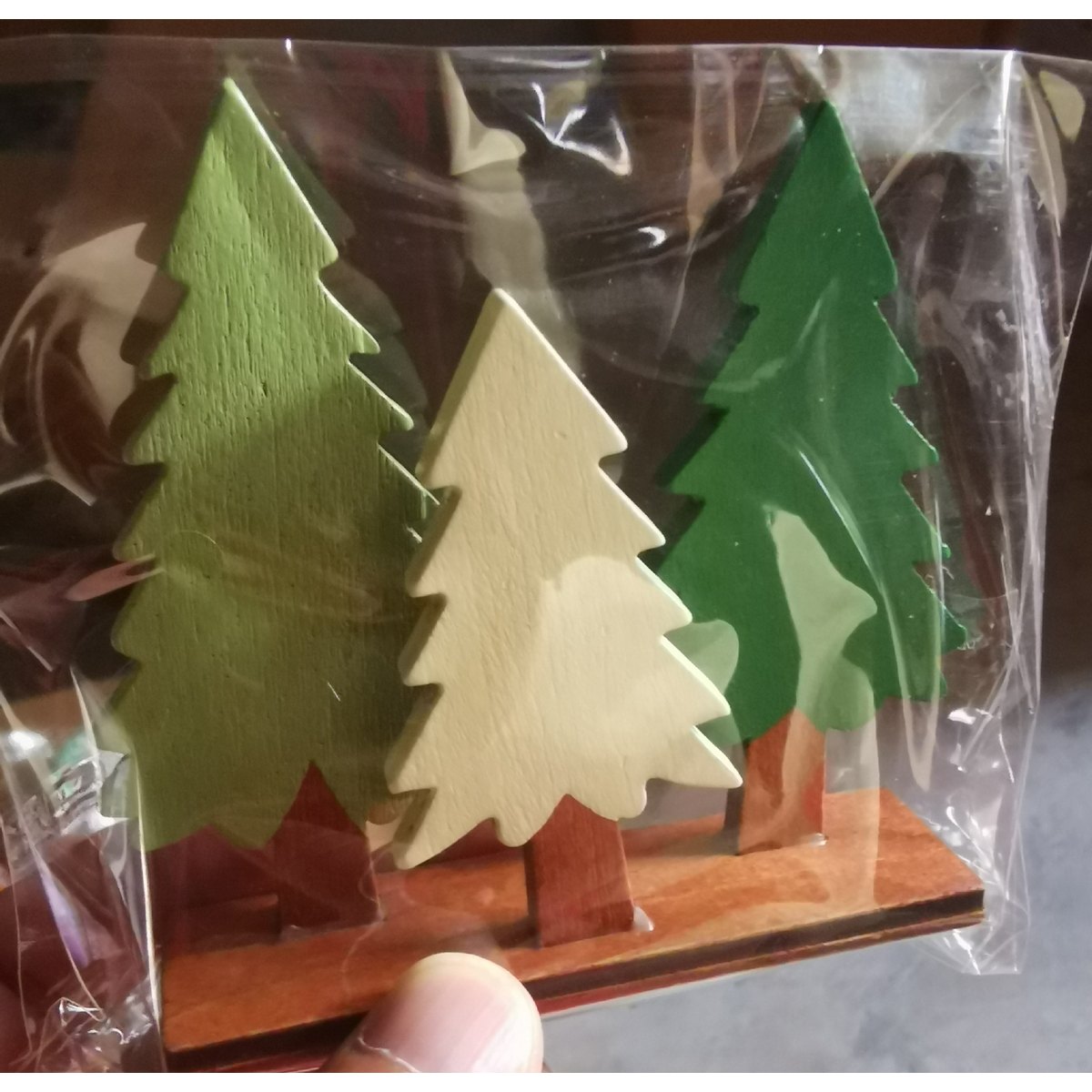 Wooden Pine Tree Ornaments