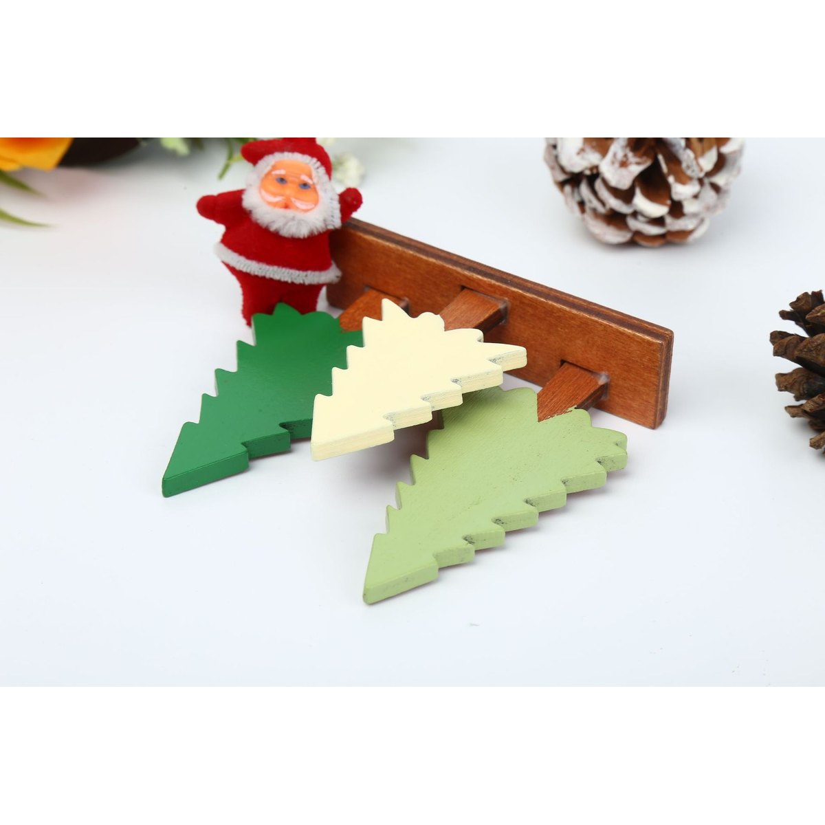 Wooden Pine Tree Ornaments