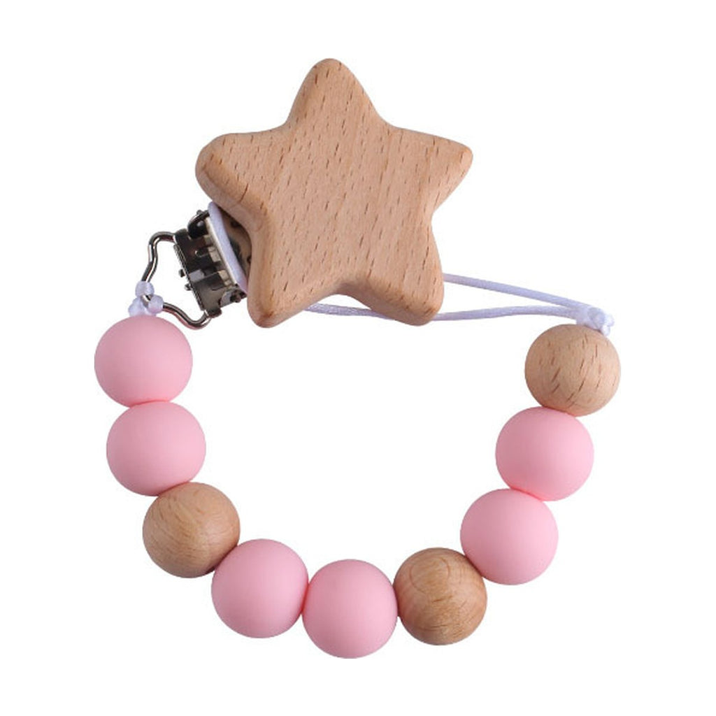 Wooden Star Pacifier Clip