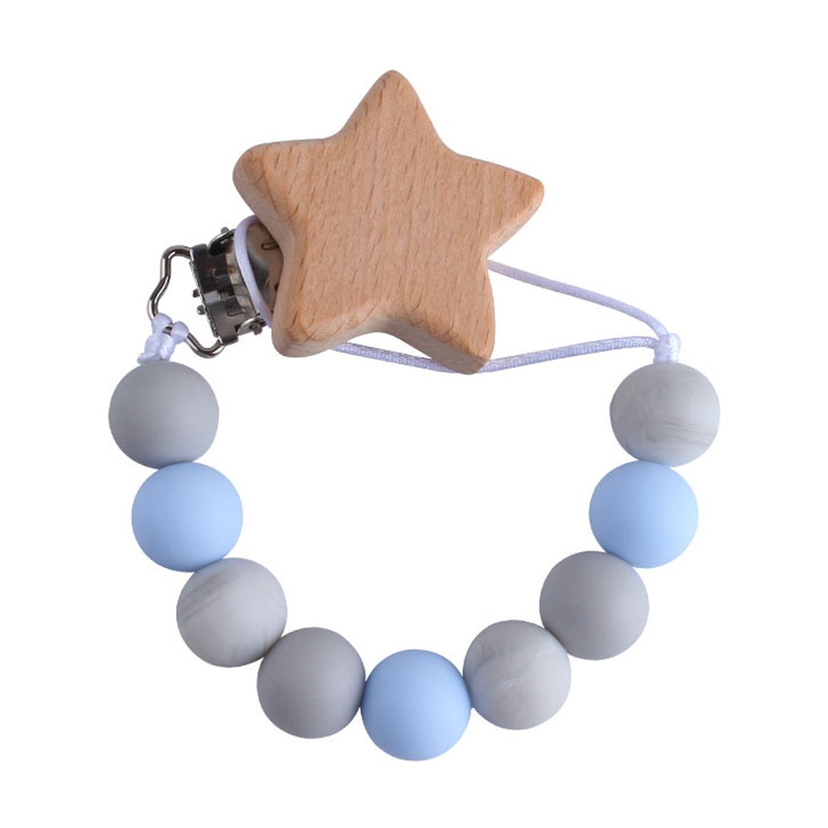 Wooden Star Pacifier Clip