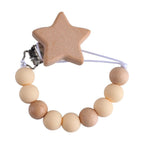 Wooden Star Pacifier Clip
