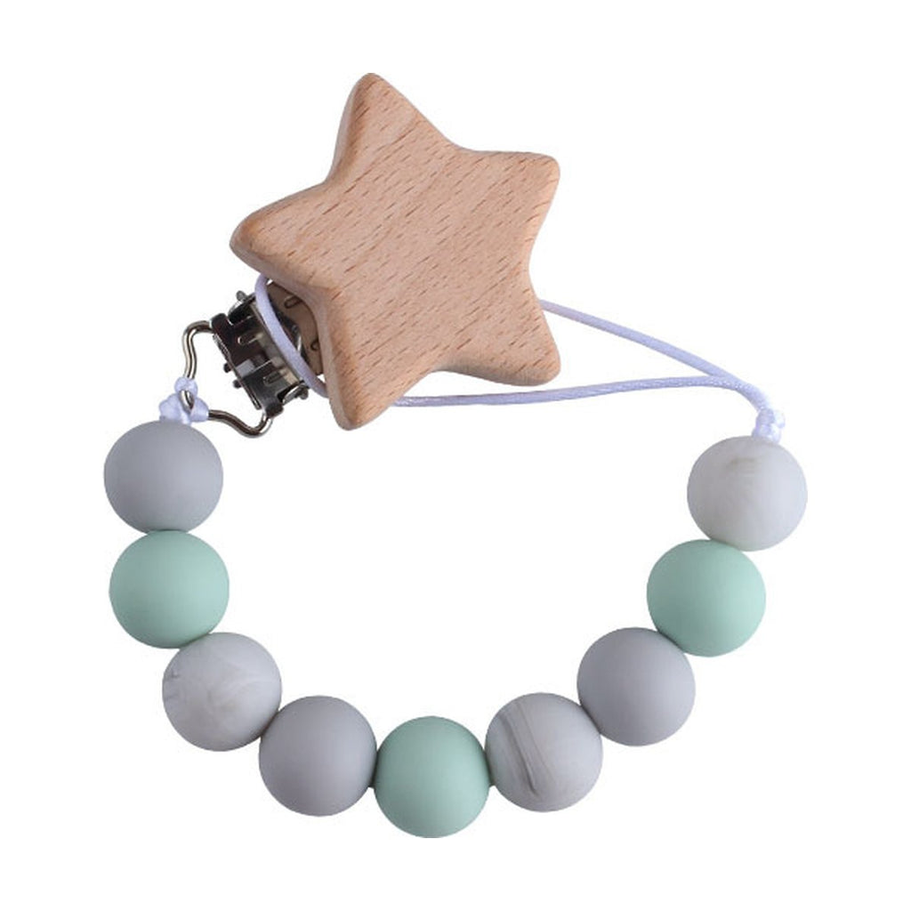 Wooden Star Pacifier Clip