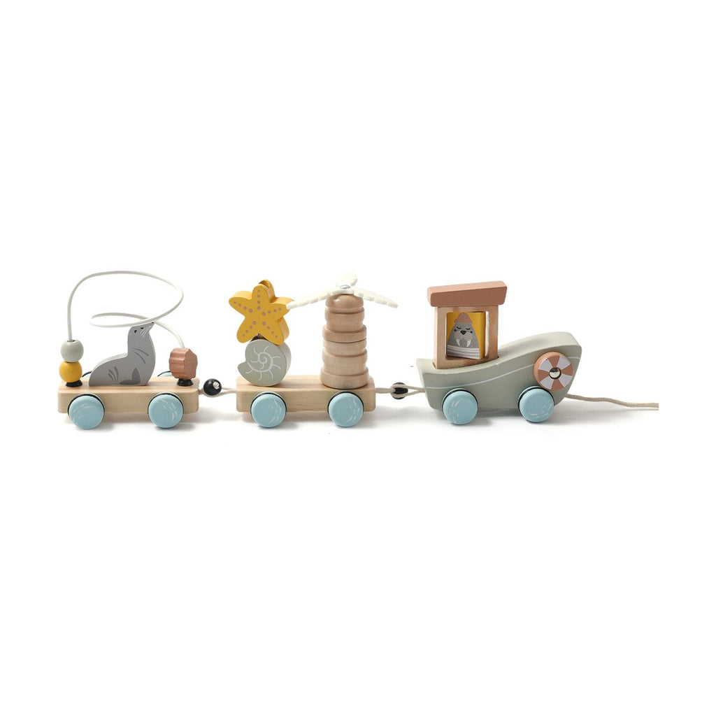 Wooden Three-section Animal Baby Pull Toy