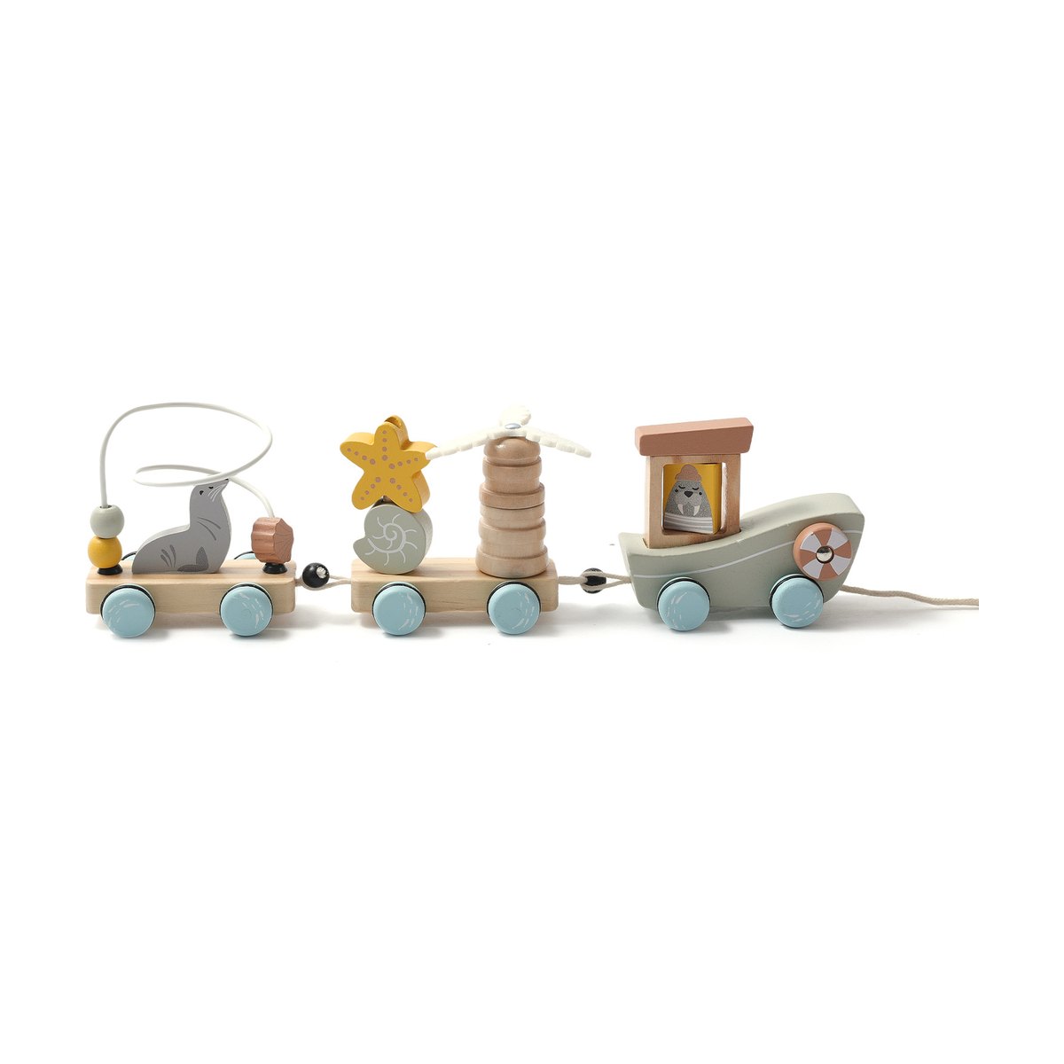 Wooden Three-section Animal Baby Pull Toy
