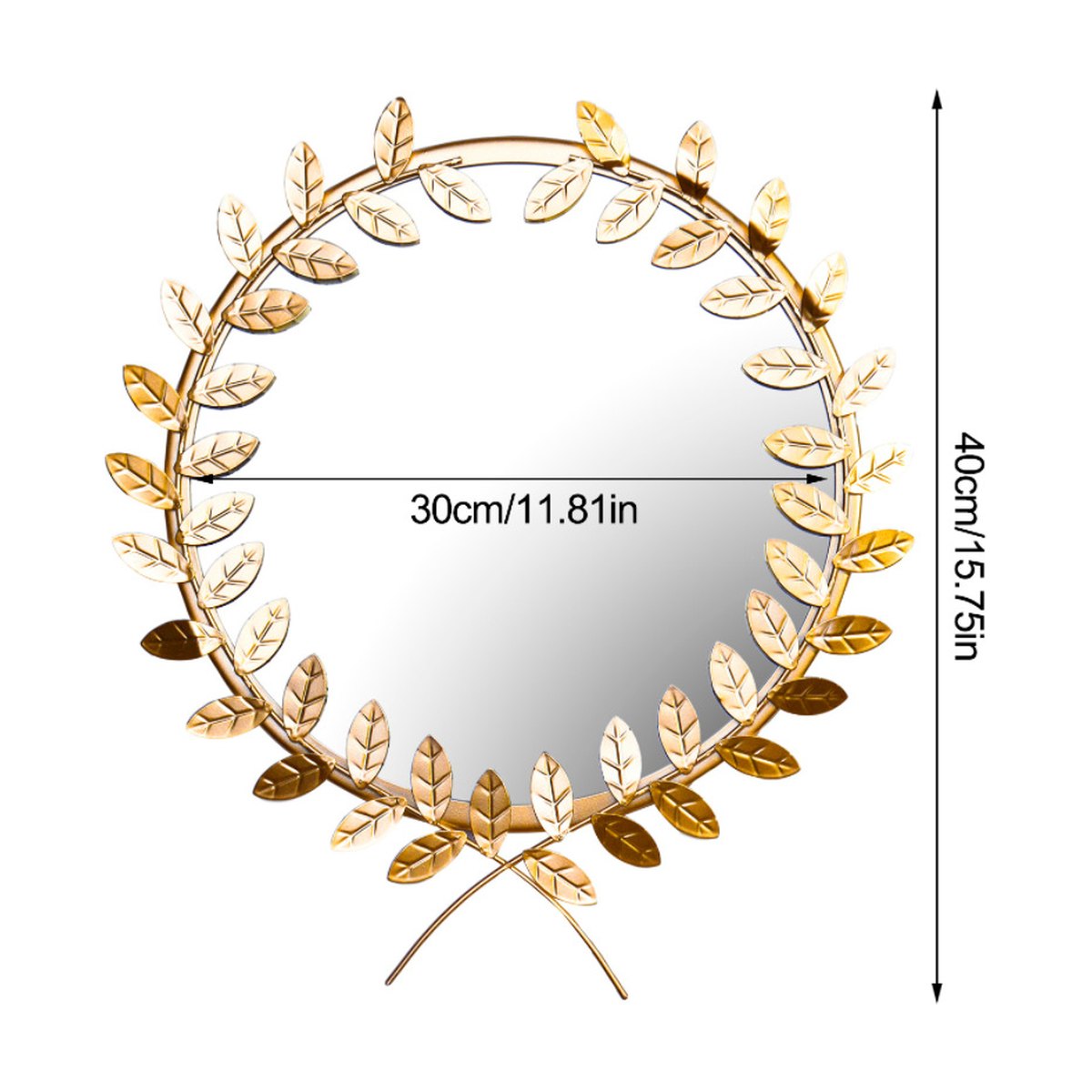 Wrought Iron Round Frame Decorative Wall-mounted Mirror