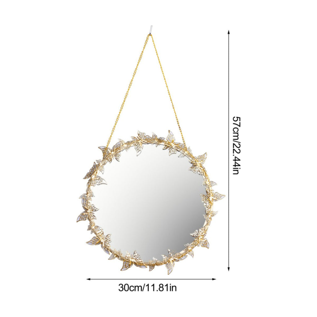 Wrought Iron Round Frame Decorative Wall-mounted Mirror