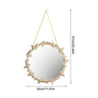 Wrought Iron Round Frame Decorative Wall-mounted Mirror