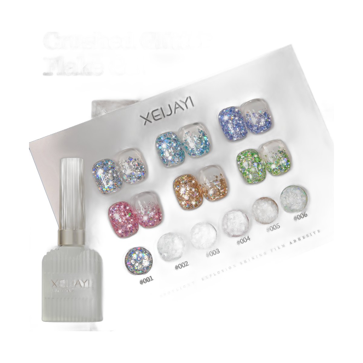 XEIJAYI Glitter Gel Polish – 6 Shades