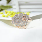 Zodiac Sheep Brooch Rhinestone