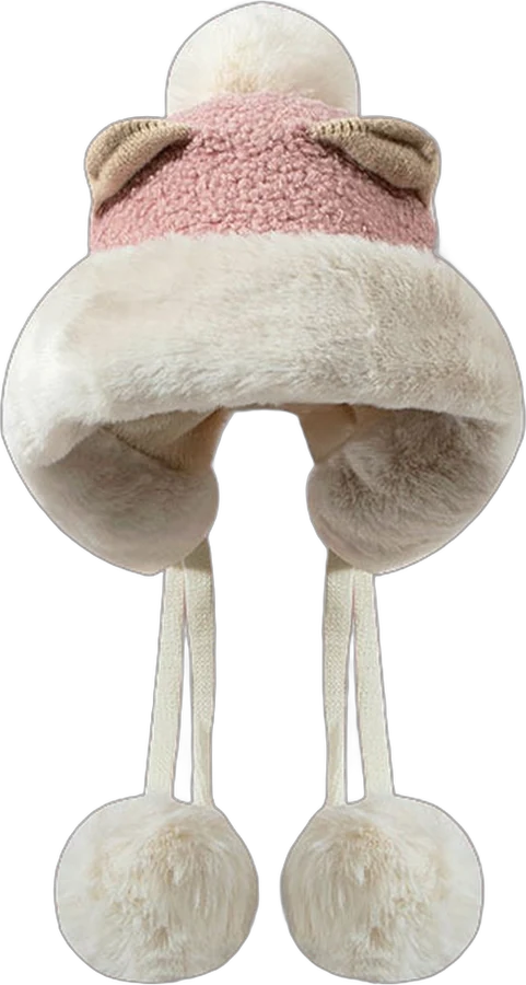 Plush Bear-Ear Bonnet