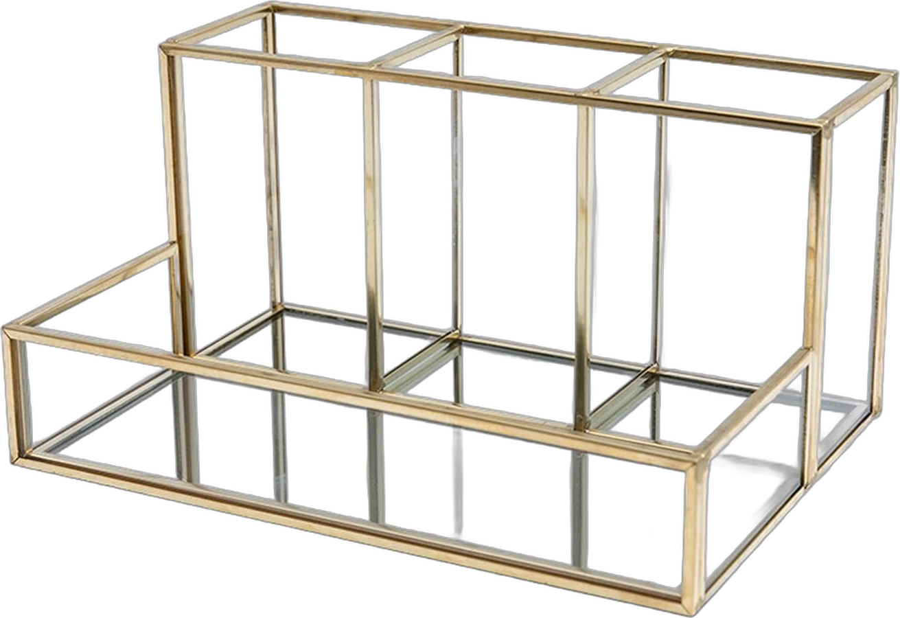 Glass & Gold Makeup Organizer
